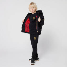 BOSS-Boys Luxe Black Jersey Shirt | Childrensalon Outlet