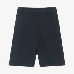 BOSS-Boys Mid-Blue Jersey Cotton Shorts | Childrensalon Outlet