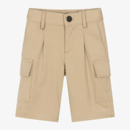 BOSS-Бежевые бермуды карго для мальчиков из Милано | Childrensalon Outlet