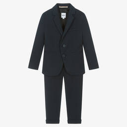 BOSS-Boys Milano Jersey Navy Blue Suit | Childrensalon Outlet