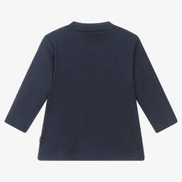 BOSS-Boys Navy Blue Cotton Car Print Top | Childrensalon Outlet