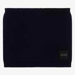 BOSS-Boys Navy Blue Logo Snood | Childrensalon Outlet