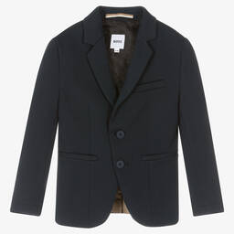 BOSS-Синий трикотажный блейзер | Childrensalon Outlet