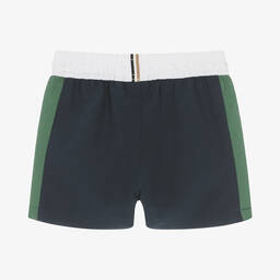 BOSS-Boys Navy Blue Swim Shorts | Childrensalon Outlet