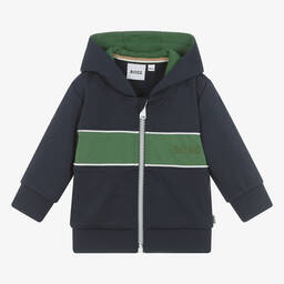 بوس-توب هودي بسحّاب أطفال ولادي جيرسي لون كحلي | Childrensalon Outlet