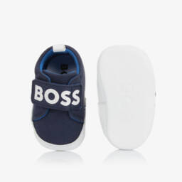 BOSS-Boys Navy Canvas Explorer Sneakers | Childrensalon Outlet