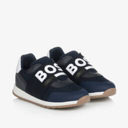 BOSS-Boys Navy Slip-On Trainers | Childrensalon Outlet