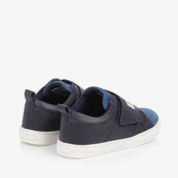 BOSS-حذاء رياضي جلد شامواه لون أزرق للأولاد | Childrensalon Outlet