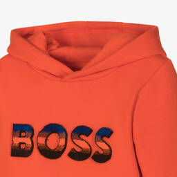 BOSS-Оранжевая хлопковая худи | Childrensalon Outlet