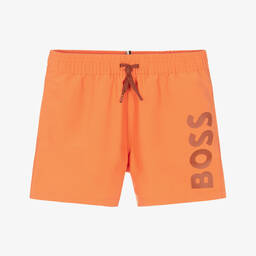BOSS-Boys Orange Swim Shorts | Childrensalon Outlet