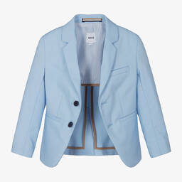 BOSS-Boys Pale Blue Blazer | Childrensalon Outlet