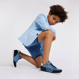 BOSS-Boys Pale Blue Blazer | Childrensalon Outlet