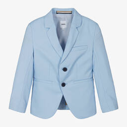 BOSS-Boys Pale Blue Blazer | Childrensalon Outlet