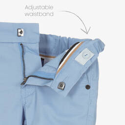 بوس-شورت تشينو أطفال ولادي قطن تويل لون أزرق | Childrensalon Outlet