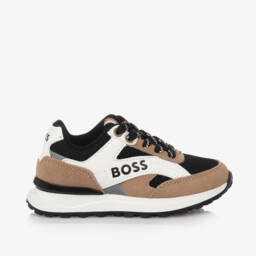 BOSS-حذاء رياضي جلد ثلاثي الألوان للأولاد | Childrensalon Outlet