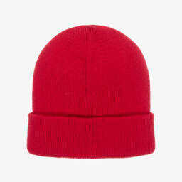 BOSS-Boys Red Cotton Knit Beanie | Childrensalon Outlet