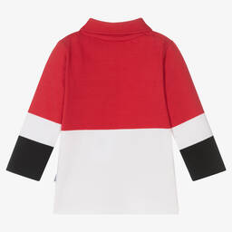 BOSS-Бело-красная рубашка поло для мальчиков | Childrensalon Outlet