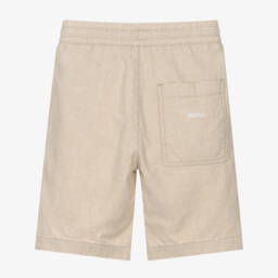 BOSS-Boys Sand-Hued Linen Tie Shorts | Childrensalon Outlet