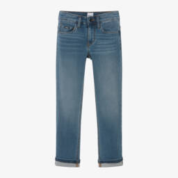 BOSS-Boys Sky Blue Slim Denim Trousers | Childrensalon Outlet