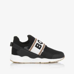 BOSS-Элегантные черные кроссовки из сетки для мальчиков | Childrensalon Outlet