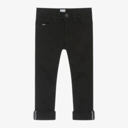 BOSS-Boys Slim Black Denim Trousers | Childrensalon Outlet