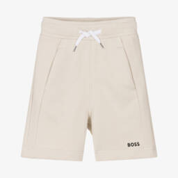 BOSS-Boys Soft Ivory Knit Shorts | Childrensalon Outlet