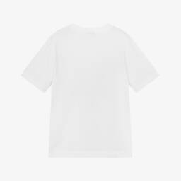 BOSS-تي شيرت قطني ناعم أبيض للأولاد | Childrensalon Outlet