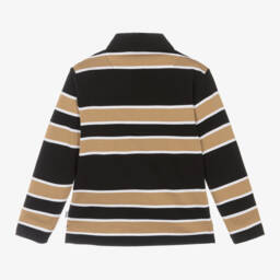 BOSS-Boys Striped Cotton Long Sleeve Polo | Childrensalon Outlet