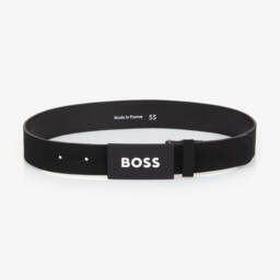 بوس-حزام جلد شامواه لون أسود للأولاد | Childrensalon Outlet