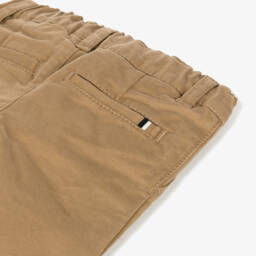 BOSS-بنطلون تشينو قطن تويل لون بيج داكن للأولاد | Childrensalon Outlet