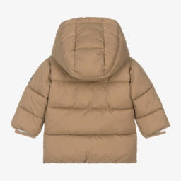 BOSS-Boys Taupe Hooded Down Jacket | Childrensalon Outlet
