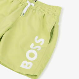 BOSS-Boys Vibrant Green Swim Trunks | Childrensalon Outlet