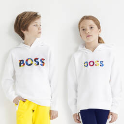BOSS-Boys Yellow Cotton Logo Shorts | Childrensalon Outlet