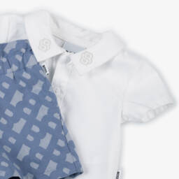 BOSS-Комплект из синего и белого хлопка для девочек | Childrensalon Outlet