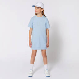 BOSS-فستان تريكو أزرق سماوي للبنات | Childrensalon Outlet