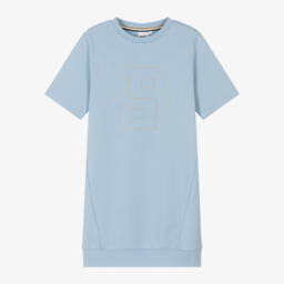 BOSS-فستان تريكو أزرق سماوي للبنات | Childrensalon Outlet