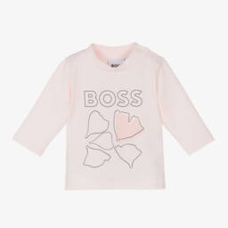 BOSS-توب قطن لون زهري للبنات | Childrensalon Outlet