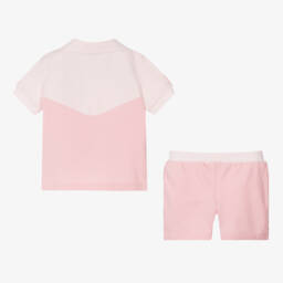 BOSS-طقم بناتي من القطن الوردي الفاخر | Childrensalon Outlet