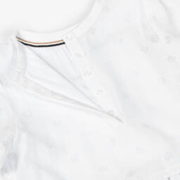 BOSS-Girls Elegant White Monogram Dress | Childrensalon Outlet