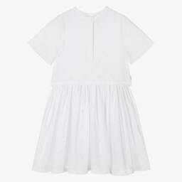 BOSS-Girls Elegant White Monogram Dress | Childrensalon Outlet