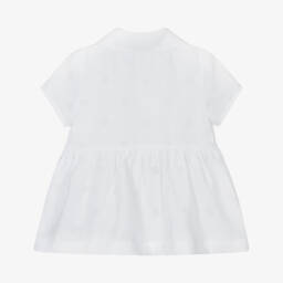 BOSS-Girls Elegant White Monogrammed Dress | Childrensalon Outlet