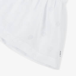 BOSS-Girls Elegant White Monogrammed Dress | Childrensalon Outlet