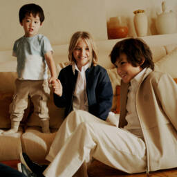 BOSS-بلوزة بيضاء أنيقة بأكمام قصيرة للبنات | Childrensalon Outlet