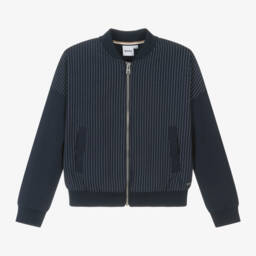 BOSS-Куртка на молнии с синими полосками для девочек | Childrensalon Outlet