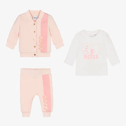 BOSS-Розовый комплект с брюками из хлопка | Childrensalon Outlet