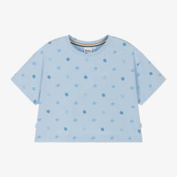 BOSS-Футболка с небесным мягким монограммным принтом для девочек | Childrensalon Outlet