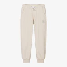 BOSS-Girls Soft Beige Jersey Joggers | Childrensalon Outlet