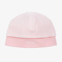 BOSS-Girls Velour Pink Cap | Childrensalon Outlet