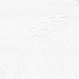 BOSS-فستان بكسرات أطفال بناتي قطن وشيفون لون أبيض | Childrensalon Outlet