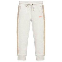 BOSS-Серые хлопковые джоггеры | Childrensalon Outlet